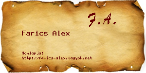 Farics Alex névjegykártya